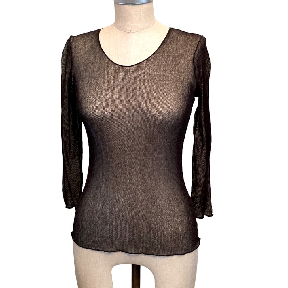 Porto SF long sleeved mesh black top - size 1